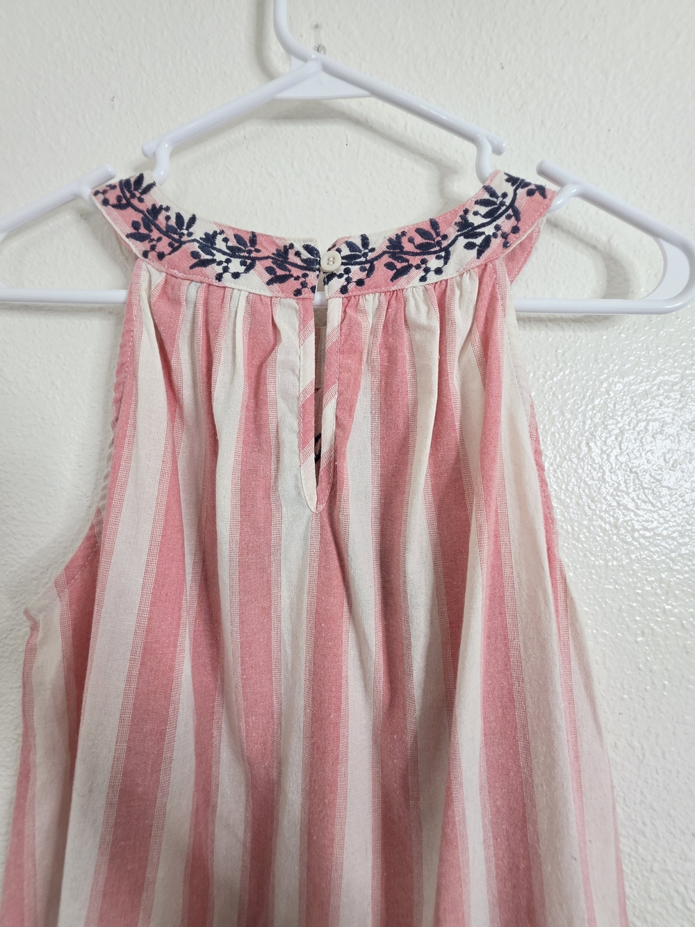 Love Brand Womens Pink Striped Embroidered Halter Tank Top Small - Picture 9 of 11